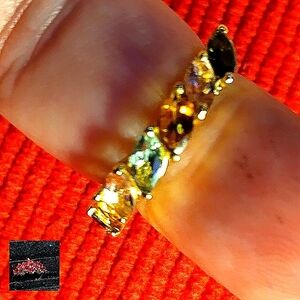 TOURMALINE- 14K/STERLING RING SIZE 2 Sz-5 - OR  SZ-7